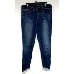 Articles of Society Skinny Jeans Women's 28 Blue Denim Stretch Frayed Hem